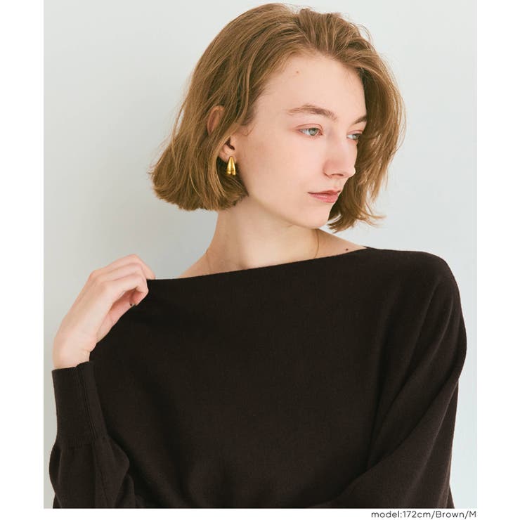 シンプルに映える、抜け感ボートネックドルマンニット | coca | 詳細画像8 