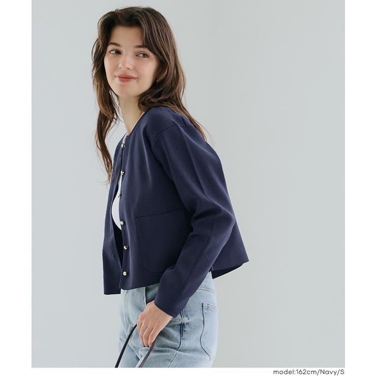 ゴールドボタンクルーネックニットカーディガン | coca | 詳細画像17 