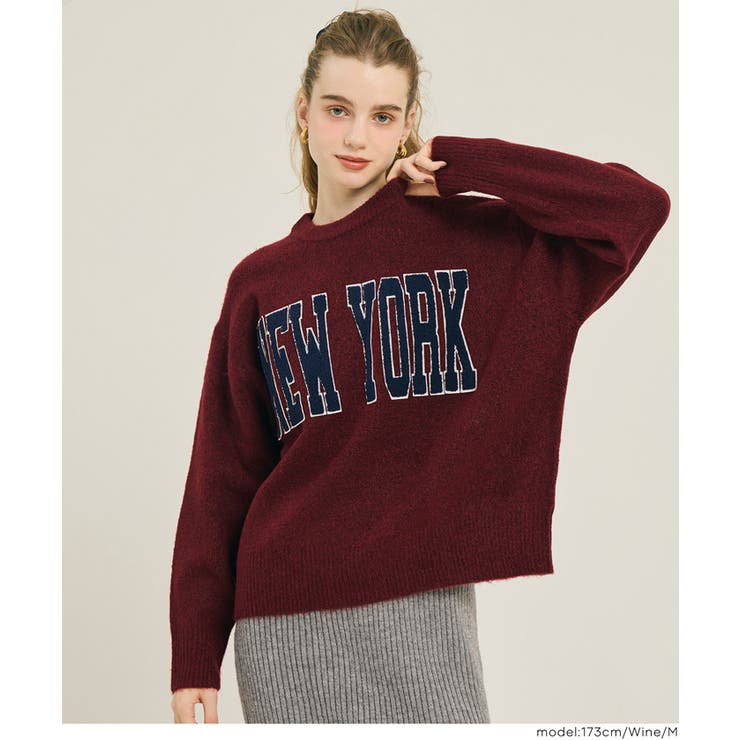 ［Wine］ | アソートワッペンニットトップス | coca