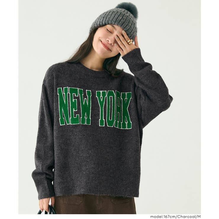 ［Charcoal］ | アソートワッペンニットトップス | coca