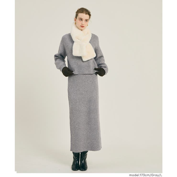 【セットアップ可能】ラメニットIラインスカート | coca | 詳細画像13 