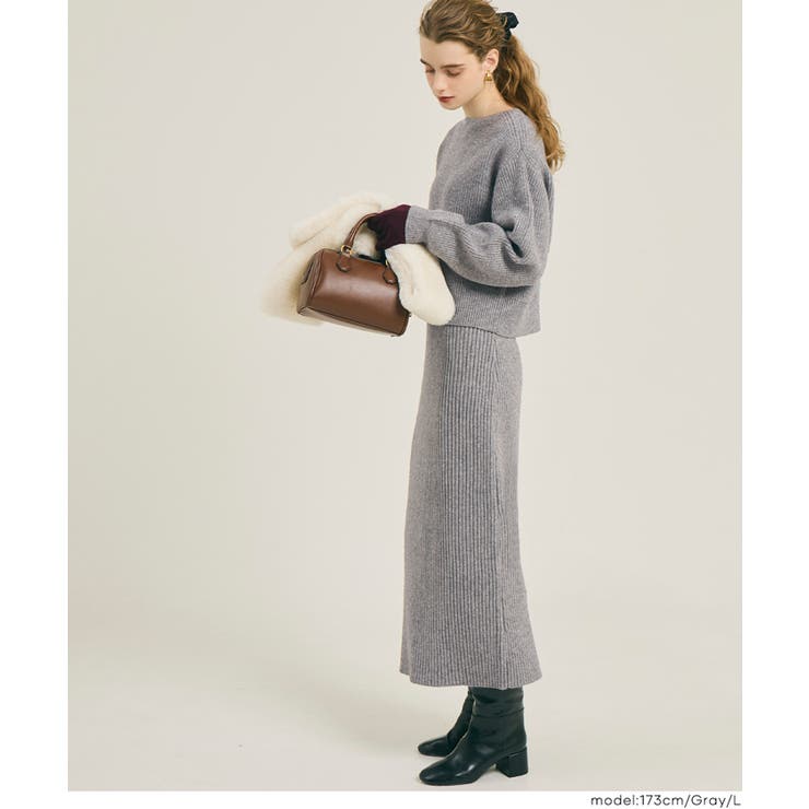 【セットアップ可能】ラメニットIラインスカート | coca | 詳細画像14 