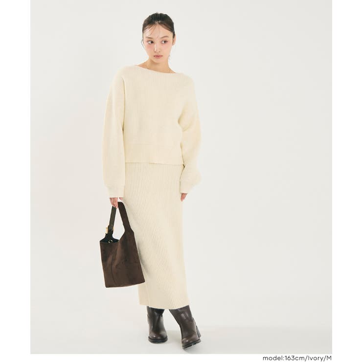 【セットアップ可能】ラメニットIラインスカート | coca | 詳細画像7 