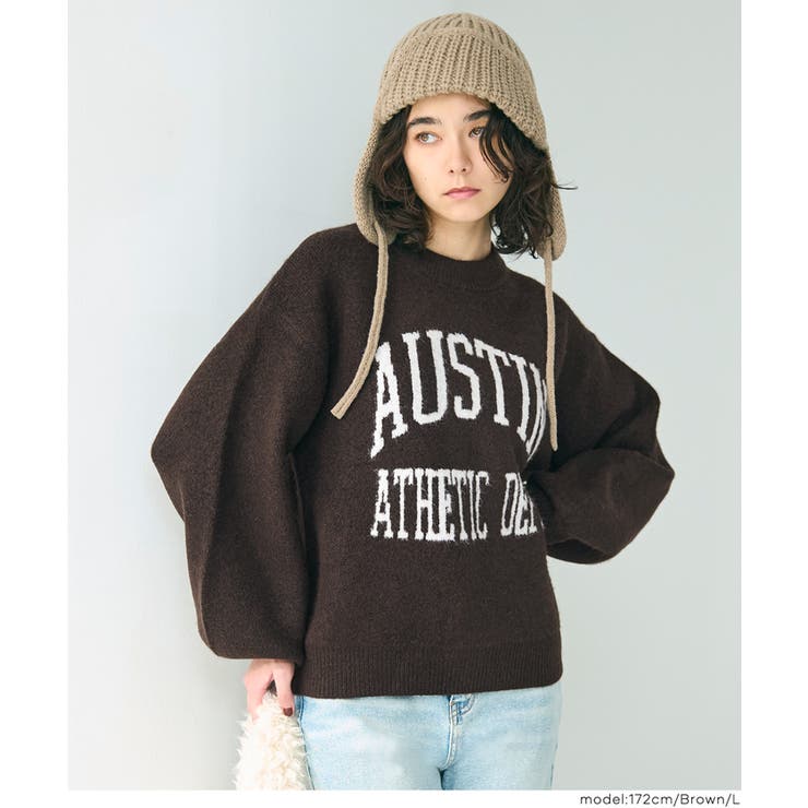［Brown］ | アソートロゴニットトップス | coca