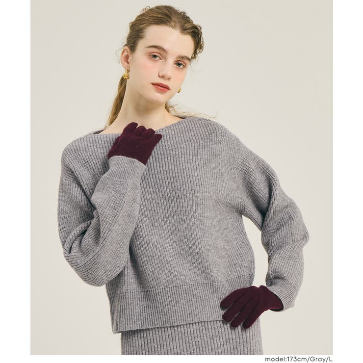 [Gray] | 【セットアップ可能】ラメニットトップス | coca