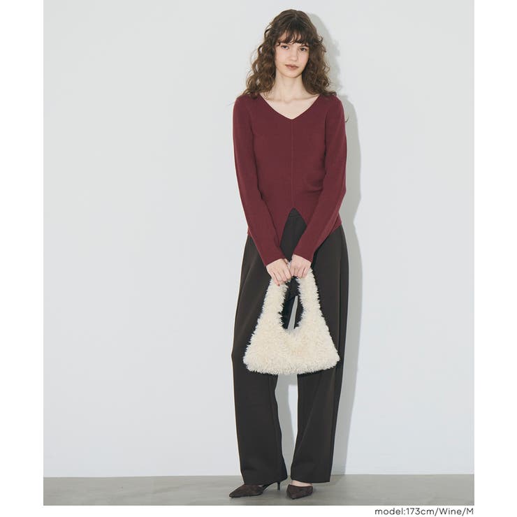 [Wine] | フロントスリットニット レディース | coca