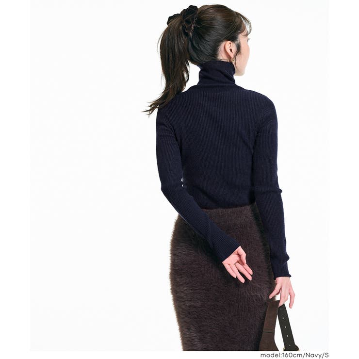 ウォッシャブル アンゴラタッチタートルネックニットトップス | coca | 詳細画像15 
