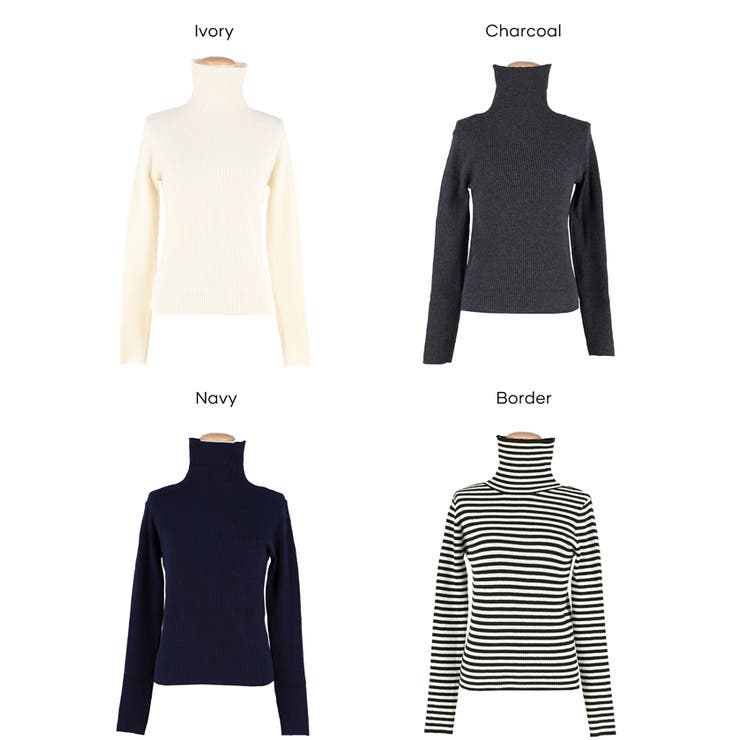 ウォッシャブル アンゴラタッチタートルネックニットトップス | coca | 詳細画像20 