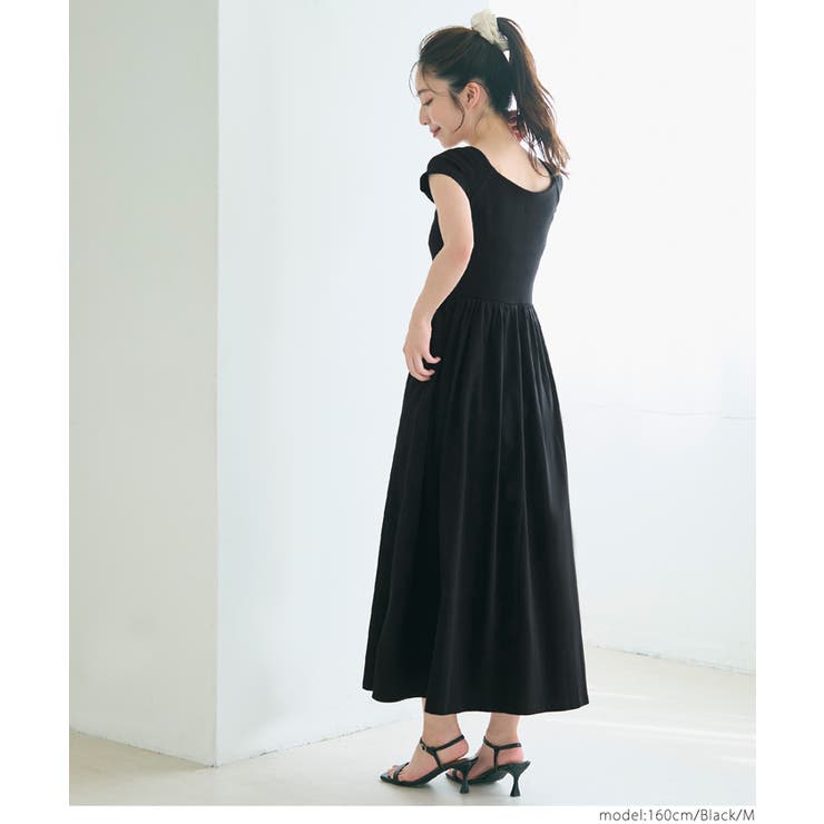 Aライン オフショルダー ワンピース ロングブラック 夏 cr9876 Aライン オフショルダー ワンピース ロングブラック 夏 cr9876
