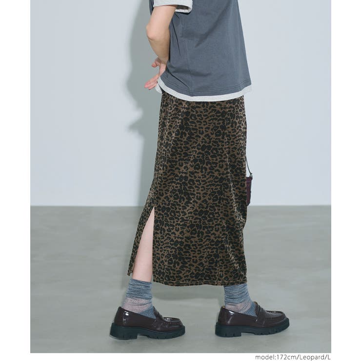 レオパードベロアスカート | coca | 詳細画像7 