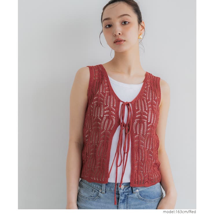 リボンクロシェタンクトップ レディース | coca | 詳細画像13 