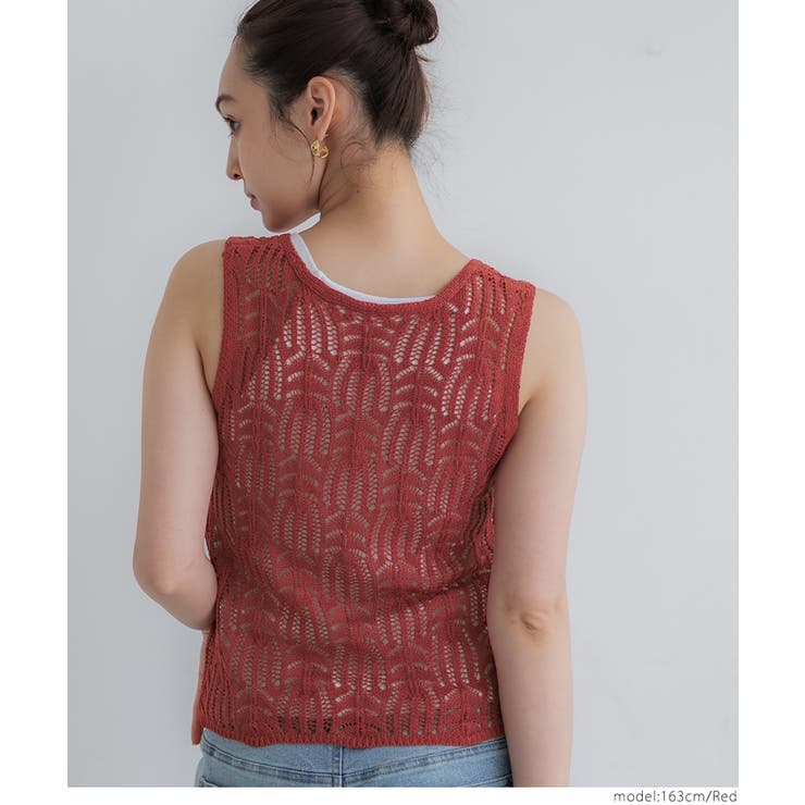 リボンクロシェタンクトップ レディース | coca | 詳細画像15 