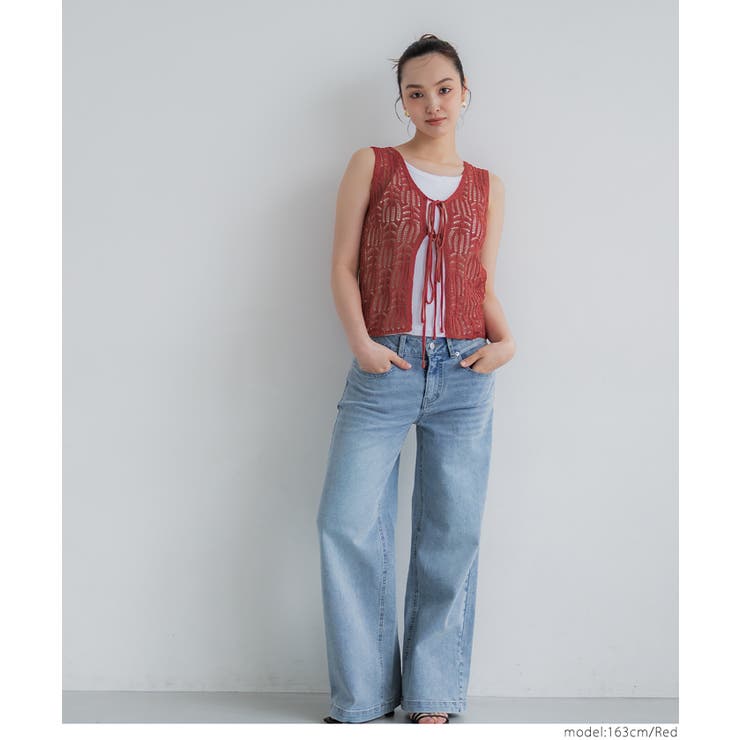 リボンクロシェタンクトップ レディース | coca | 詳細画像16 