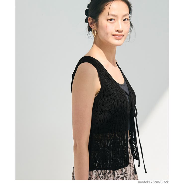 リボンクロシェタンクトップ レディース | coca | 詳細画像8 