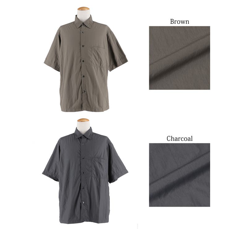 ライトワッシャーナイロン半袖シャツ | coca | 詳細画像15 