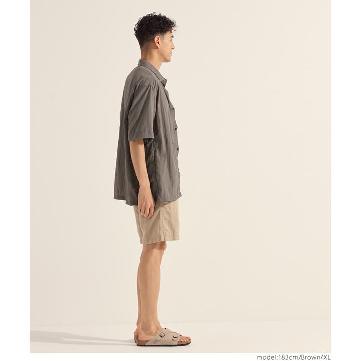 ライトワッシャーナイロン半袖シャツ | coca | 詳細画像5 