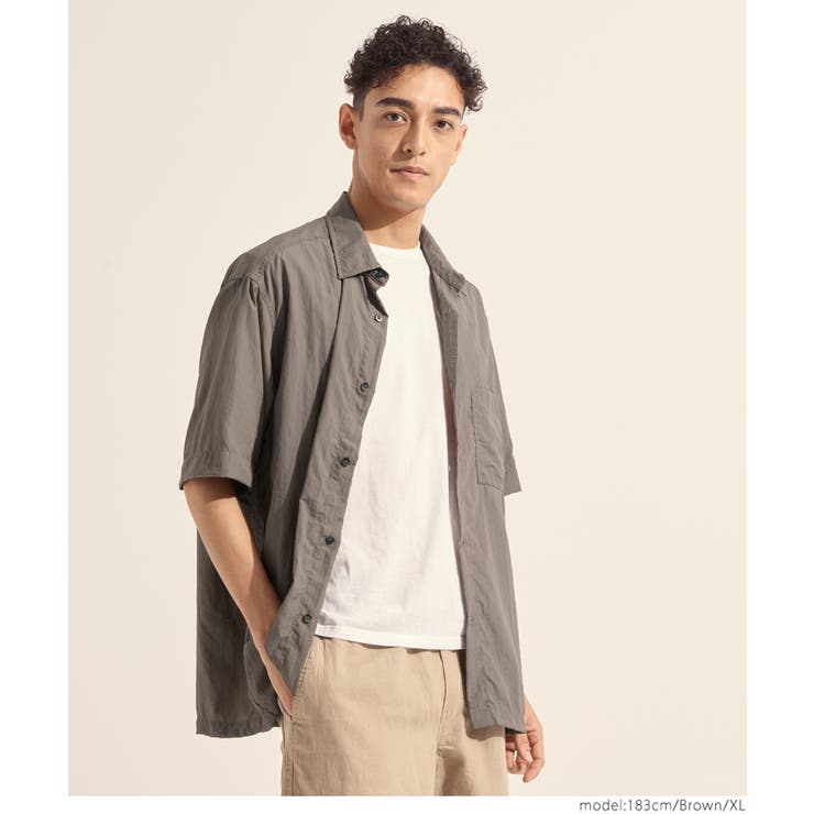 ライトワッシャーナイロン半袖シャツ | coca | 詳細画像6 