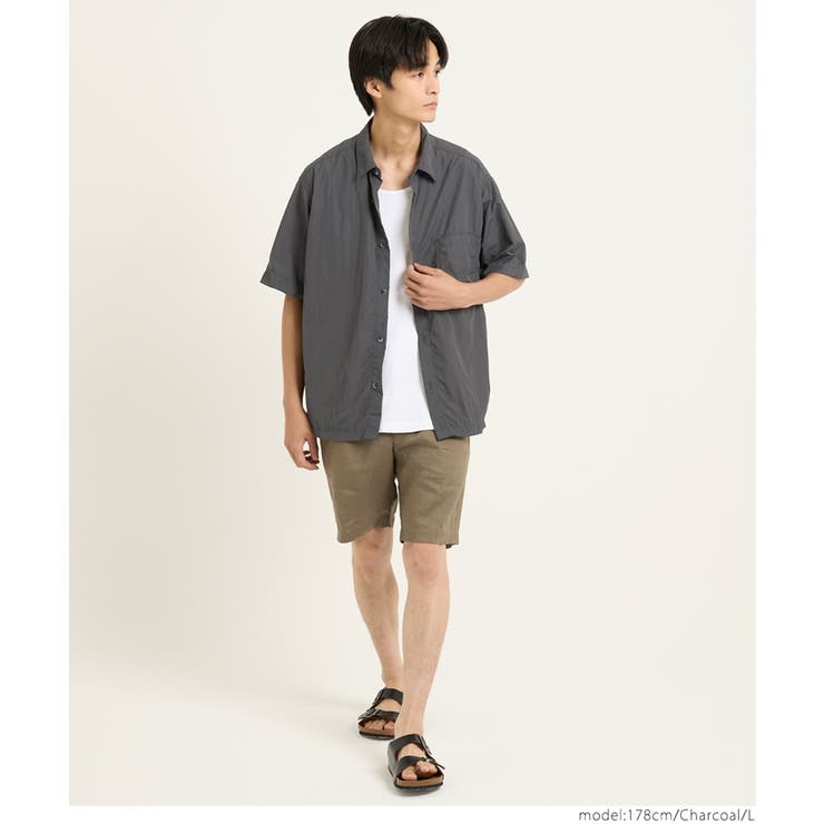 ライトワッシャーナイロン半袖シャツ | coca | 詳細画像9 