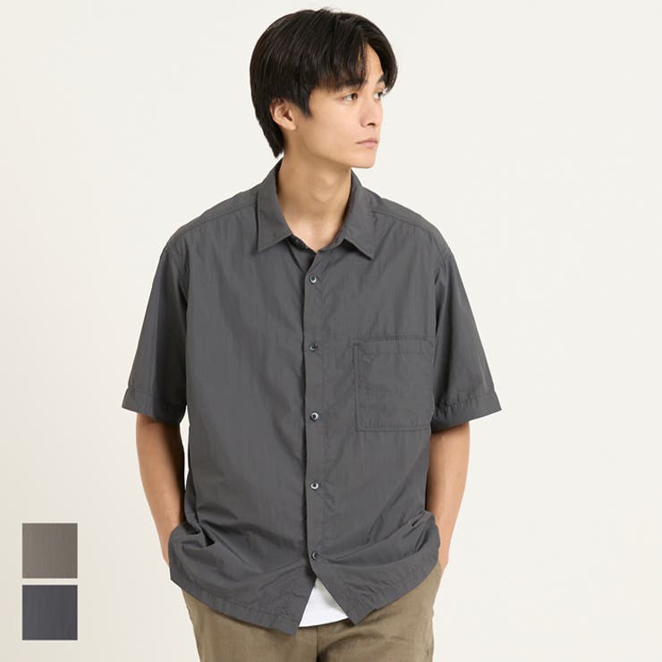 ライトワッシャーナイロン半袖シャツ | coca | 詳細画像1 