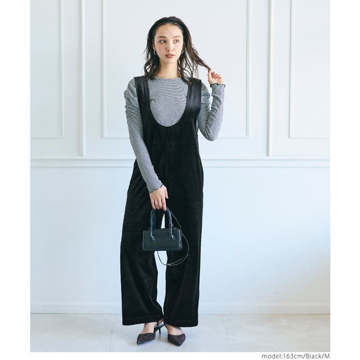 ［Black］ | ベロアオールインワン | coca