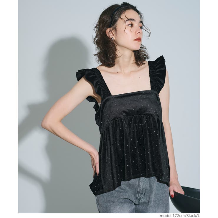 ［Black］ | ベロアラメビスチェ | coca