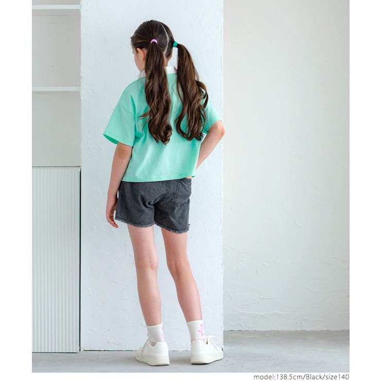 デニムダメージメッシュショーパン キッズ | coca | 詳細画像11 