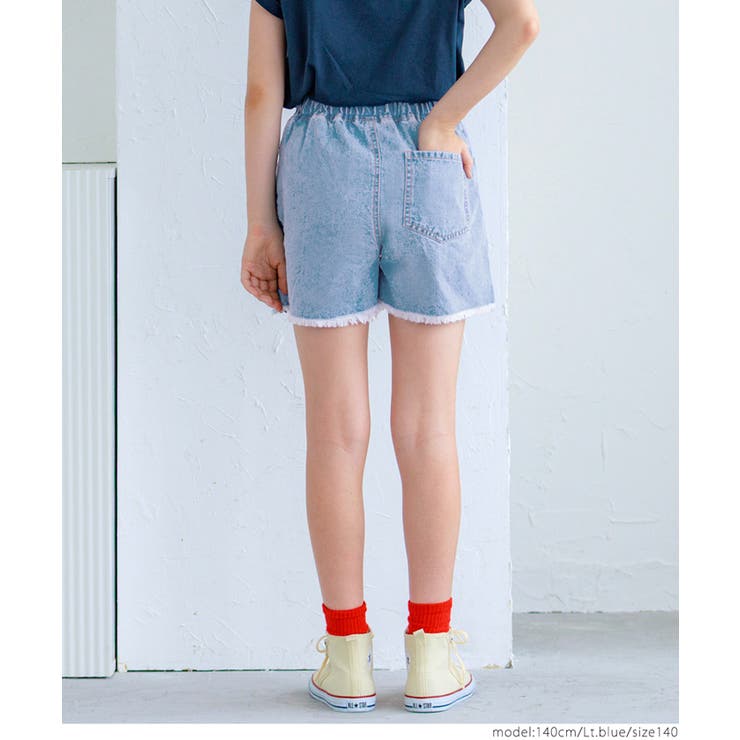 デニムダメージメッシュショーパン キッズ | coca | 詳細画像5 