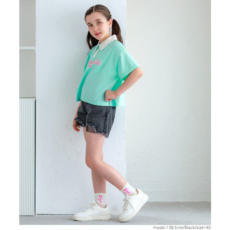 デニムダメージメッシュショーパン キッズ | coca | 詳細画像9 