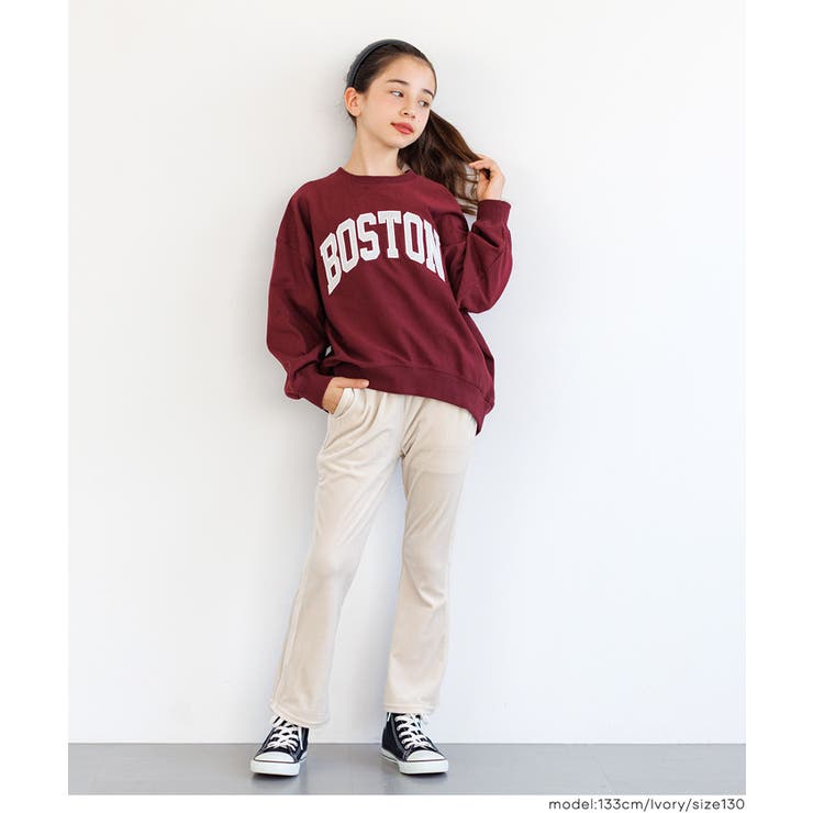 親子お揃いベロアフレアラインパンツ キッズ | coca | 詳細画像4 