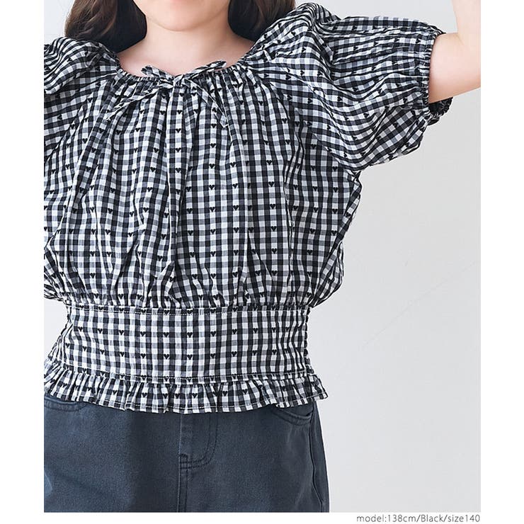 ハートギンガムブラウス キッズ | coca | 詳細画像7 