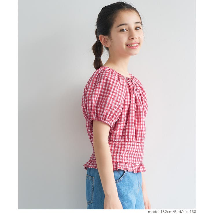 ハートギンガムブラウス キッズ | coca | 詳細画像9 