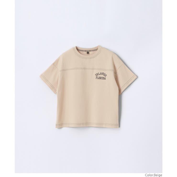 配色ステッチ刺繍Tシャツ キッズ  | coca | 詳細画像13 