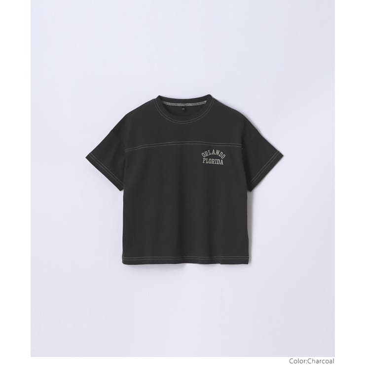 配色ステッチ刺繍Tシャツ キッズ  | coca | 詳細画像14 