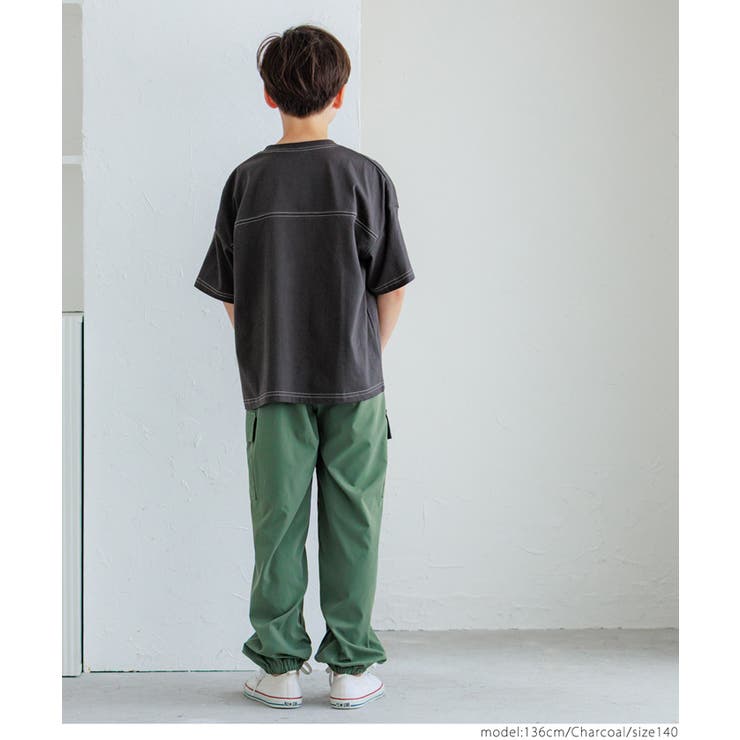 配色ステッチ刺繍Tシャツ キッズ  | coca | 詳細画像5 