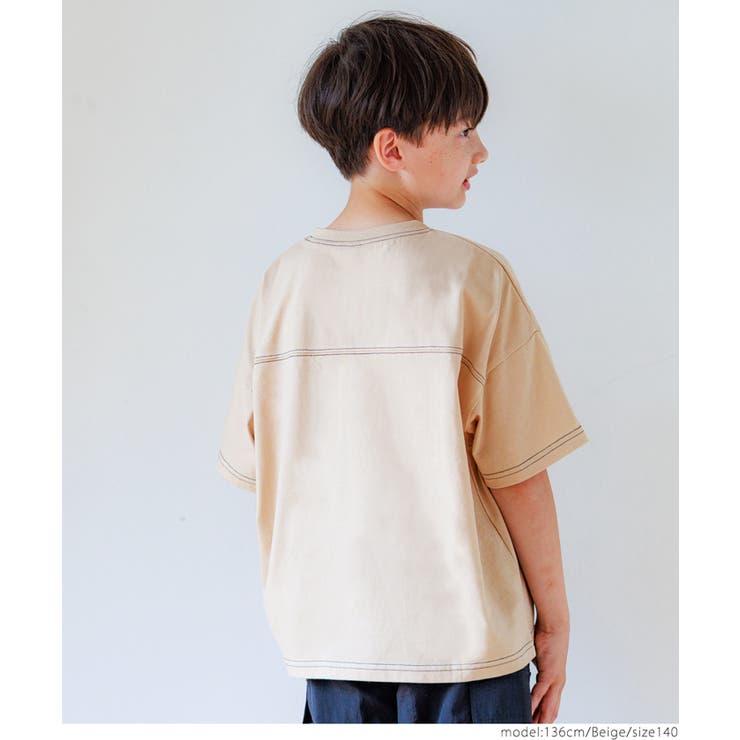 配色ステッチ刺繍Tシャツ キッズ  | coca | 詳細画像8 