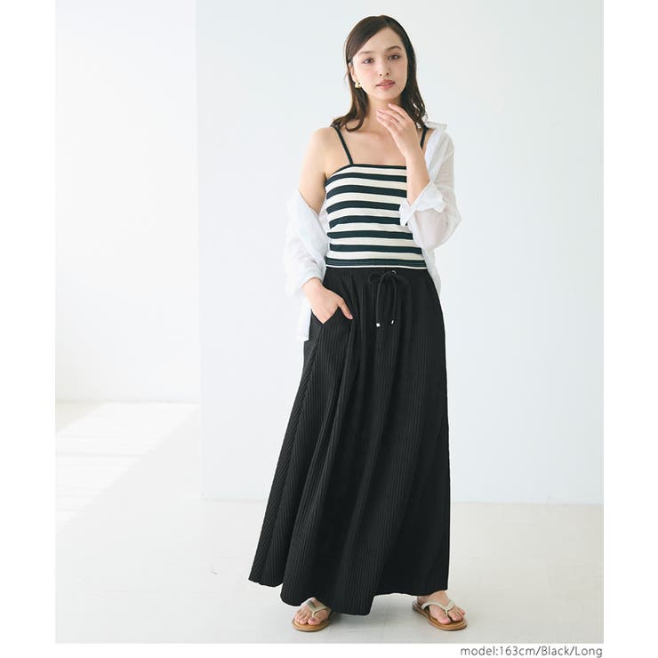 Collection Privee? コレクションプリヴェ フレアスカート42 ジョーゼットリブフレアスカート レディース[品番：PA000017144