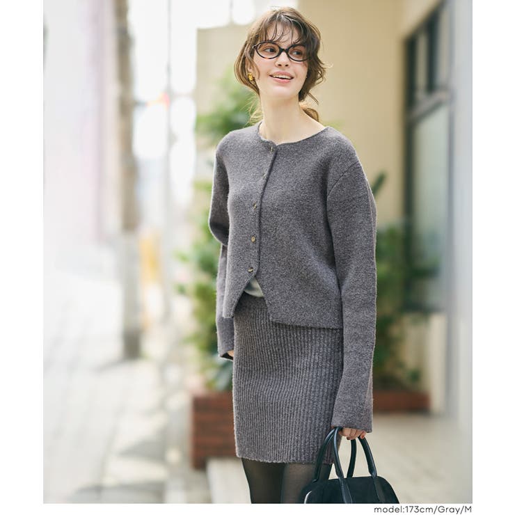 ふんわり柔らか、暖かみのある縮絨ニットミニスカート | coca | 詳細画像11 