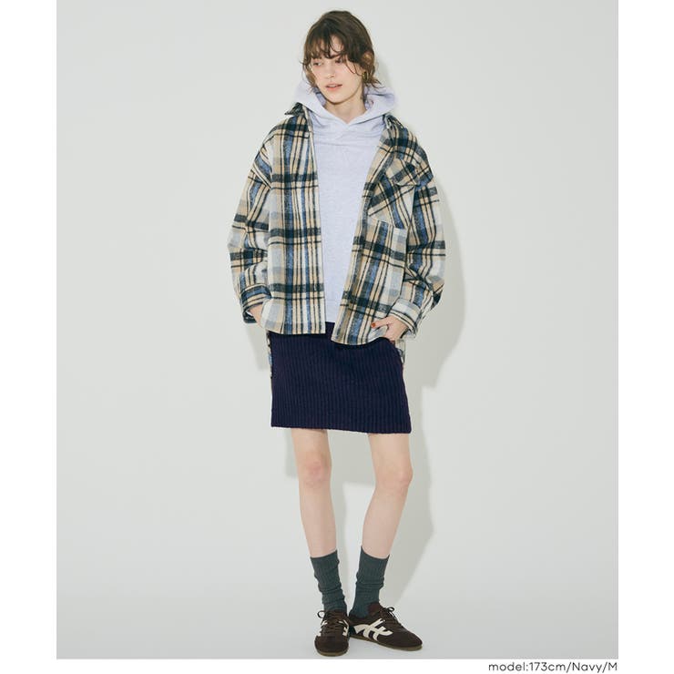 ふんわり柔らか、暖かみのある縮絨ニットミニスカート | coca | 詳細画像13 