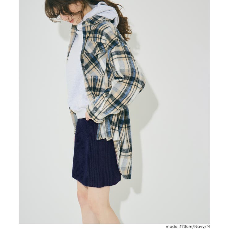 ふんわり柔らか、暖かみのある縮絨ニットミニスカート | coca | 詳細画像14 