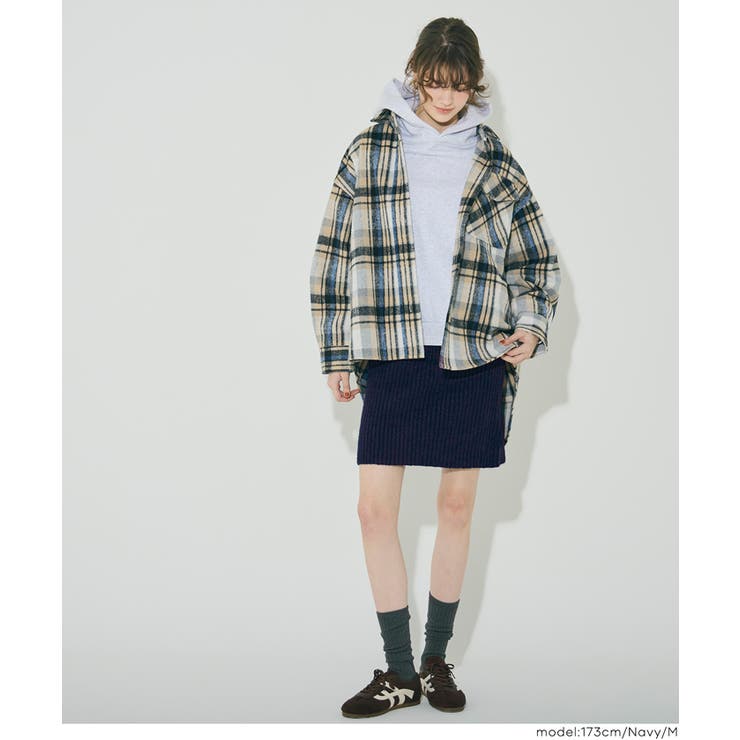 ふんわり柔らか、暖かみのある縮絨ニットミニスカート | coca | 詳細画像15 