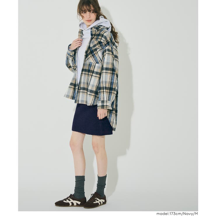 ふんわり柔らか、暖かみのある縮絨ニットミニスカート | coca | 詳細画像16 