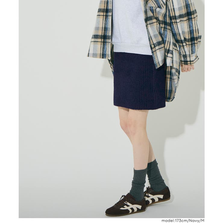 ふんわり柔らか、暖かみのある縮絨ニットミニスカート | coca | 詳細画像18 