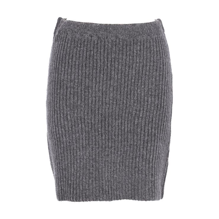 ふんわり柔らか、暖かみのある縮絨ニットミニスカート | coca | 詳細画像2 