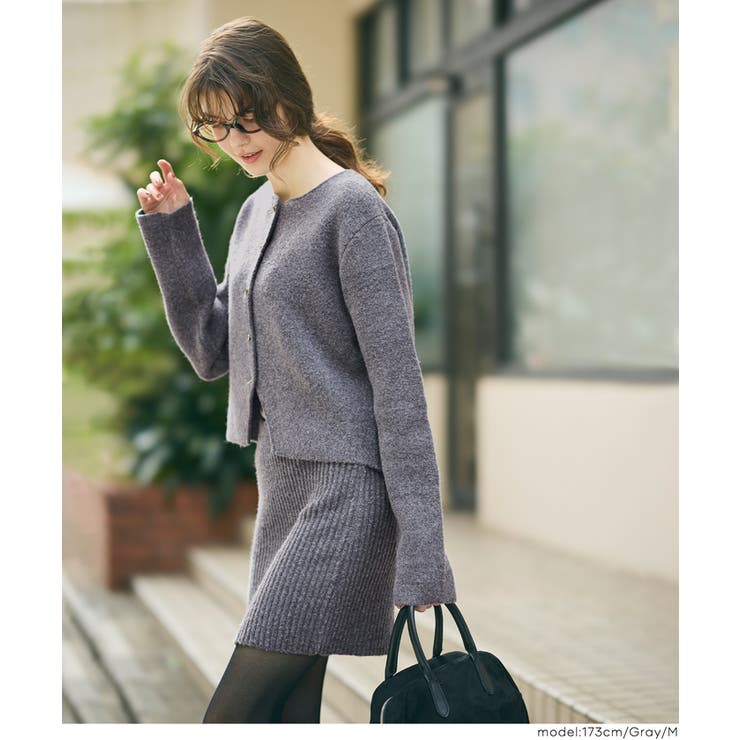 ふんわり柔らか、暖かみのある縮絨ニットミニスカート | coca | 詳細画像10 