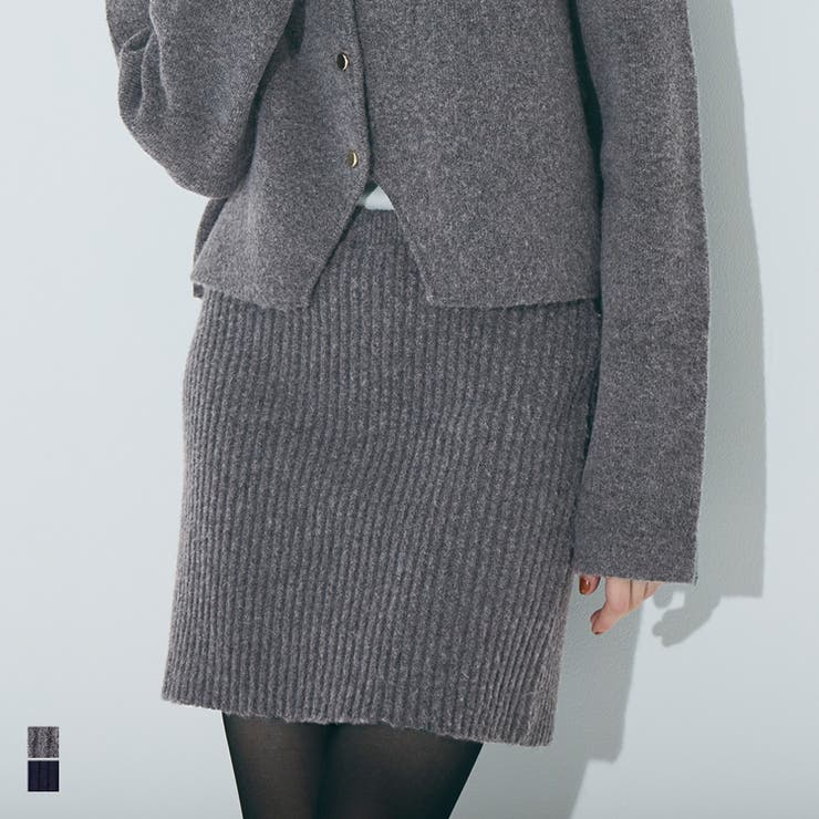 ふんわり柔らか、暖かみのある縮絨ニットミニスカート | coca | 詳細画像1 