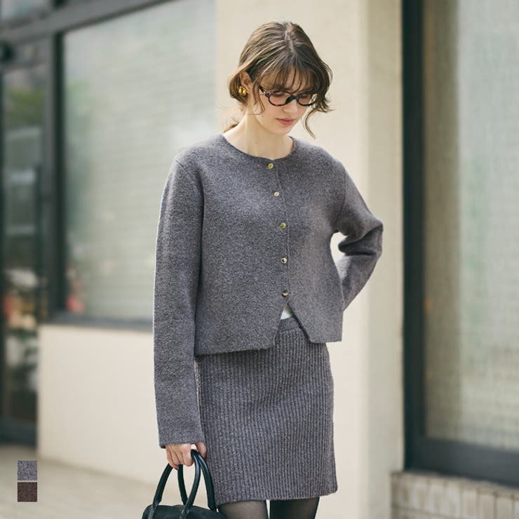 ふんわり柔らか、暖かみのある縮絨ニットカーディガン | coca | 詳細画像1