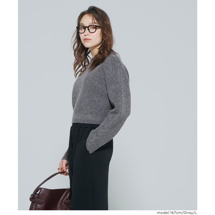 縮絨ニットクロップド丈トップス | coca | 詳細画像11 