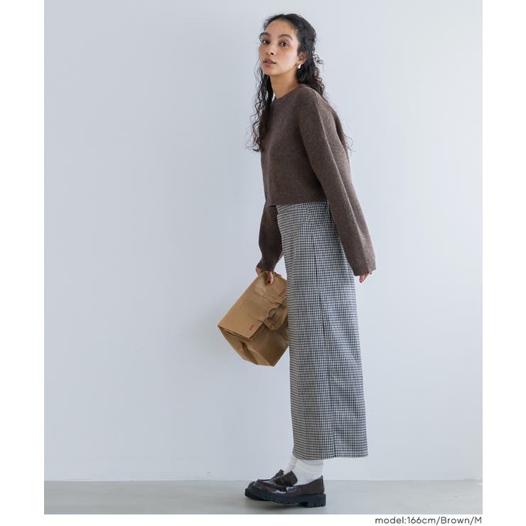 縮絨ニットクロップド丈トップス | coca | 詳細画像17 