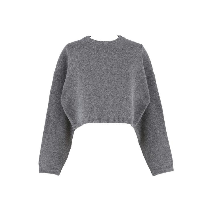 縮絨ニットクロップド丈トップス | coca | 詳細画像3 