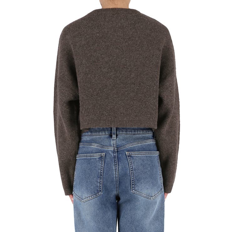 縮絨ニットクロップド丈トップス | coca | 詳細画像7 